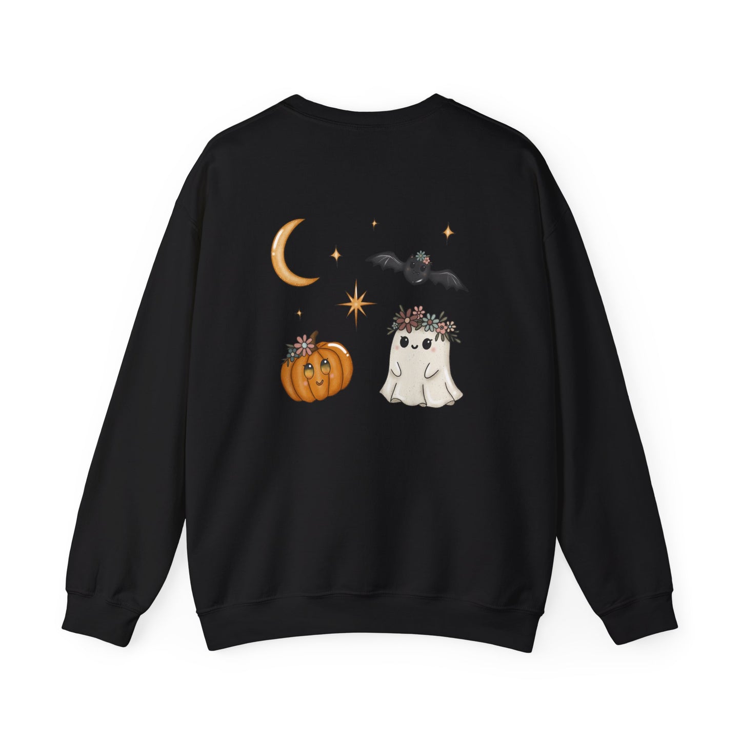 Whimsical Ghost & Pumpkin Crewneck Sweatshirt