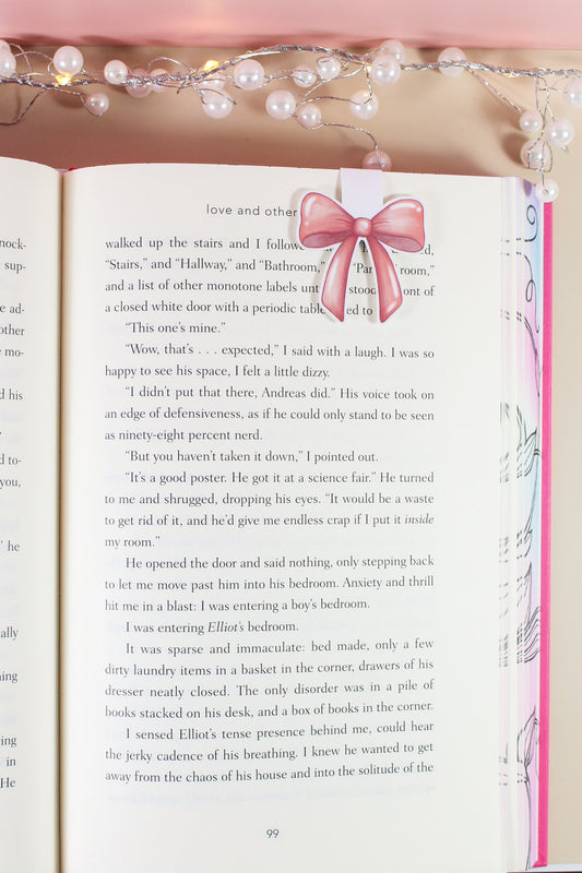 Pink Bow Magnetic Bookmark