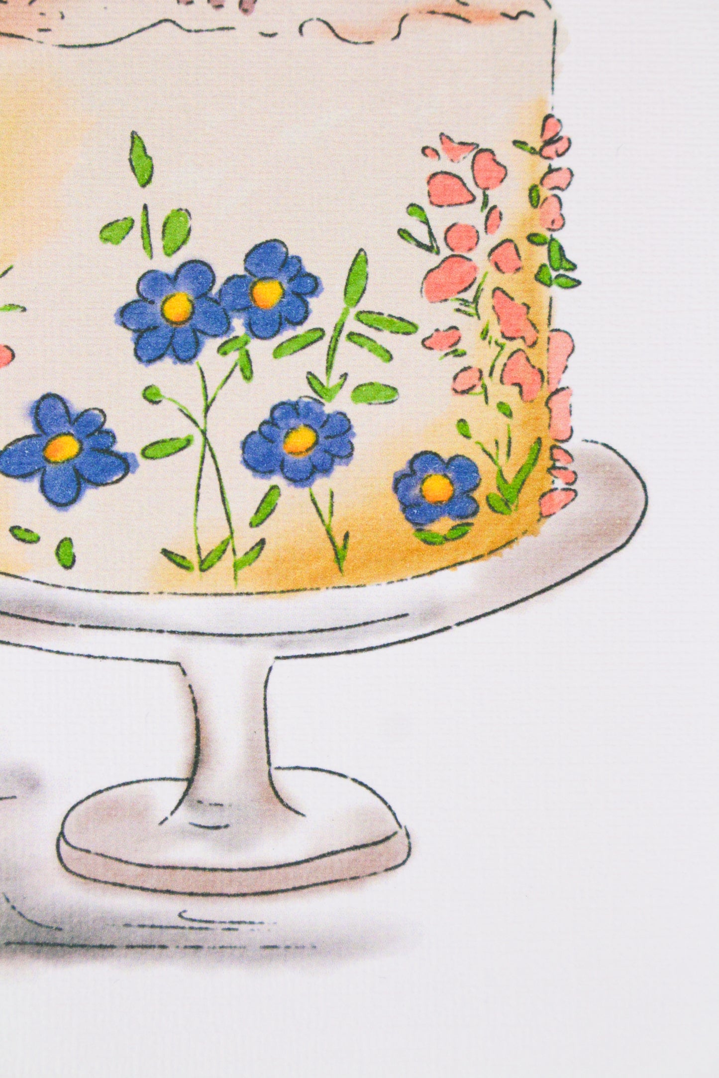 Floral Cake Birthday Card