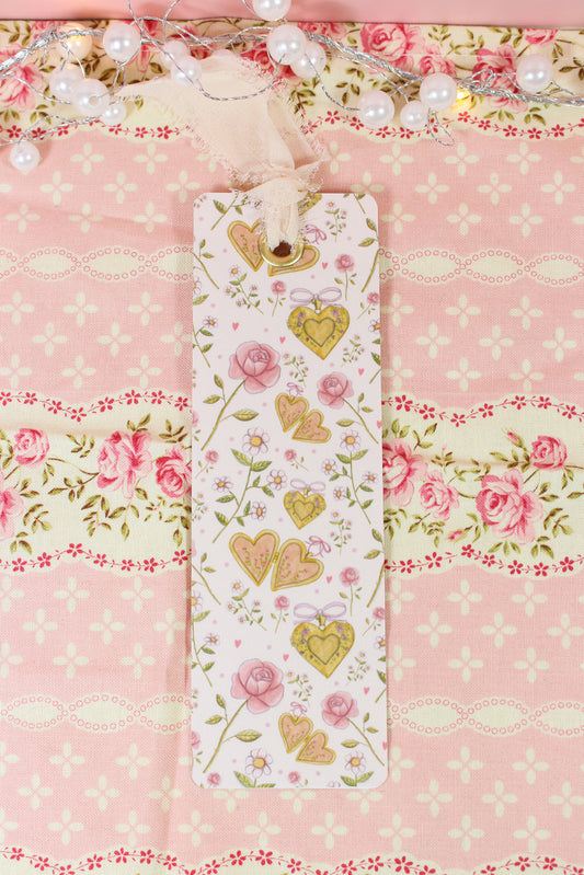 Floral Heart Locket Bookmark