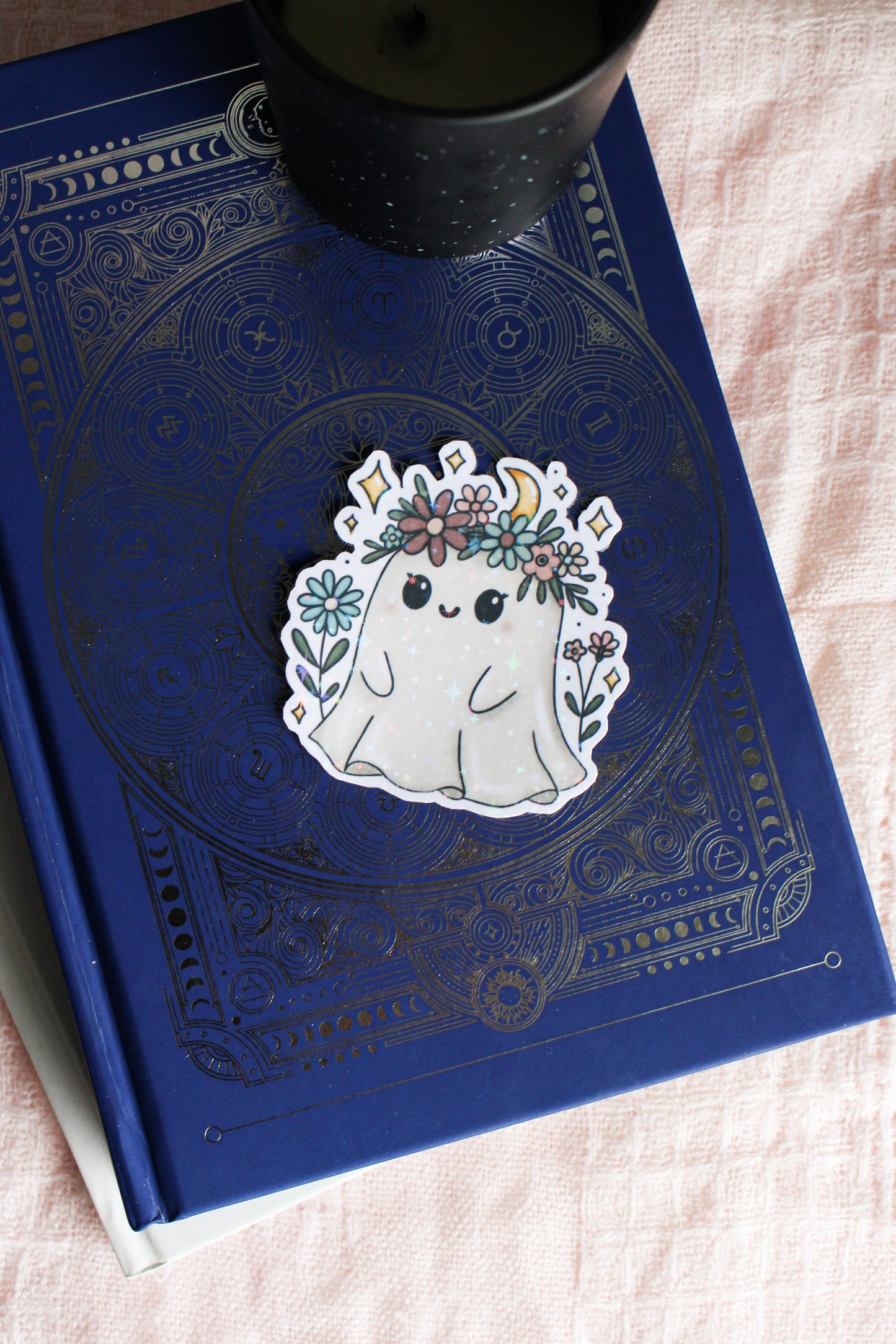 Moonlit Floral Ghost Sticker