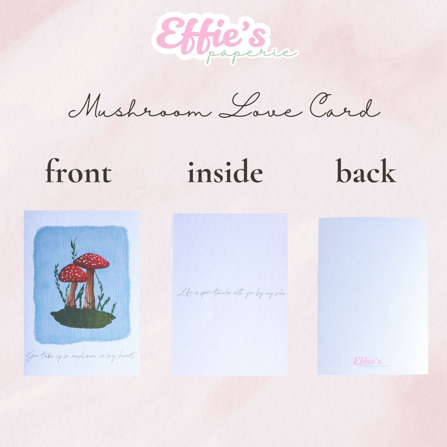 Mushroom Love Card - Blue