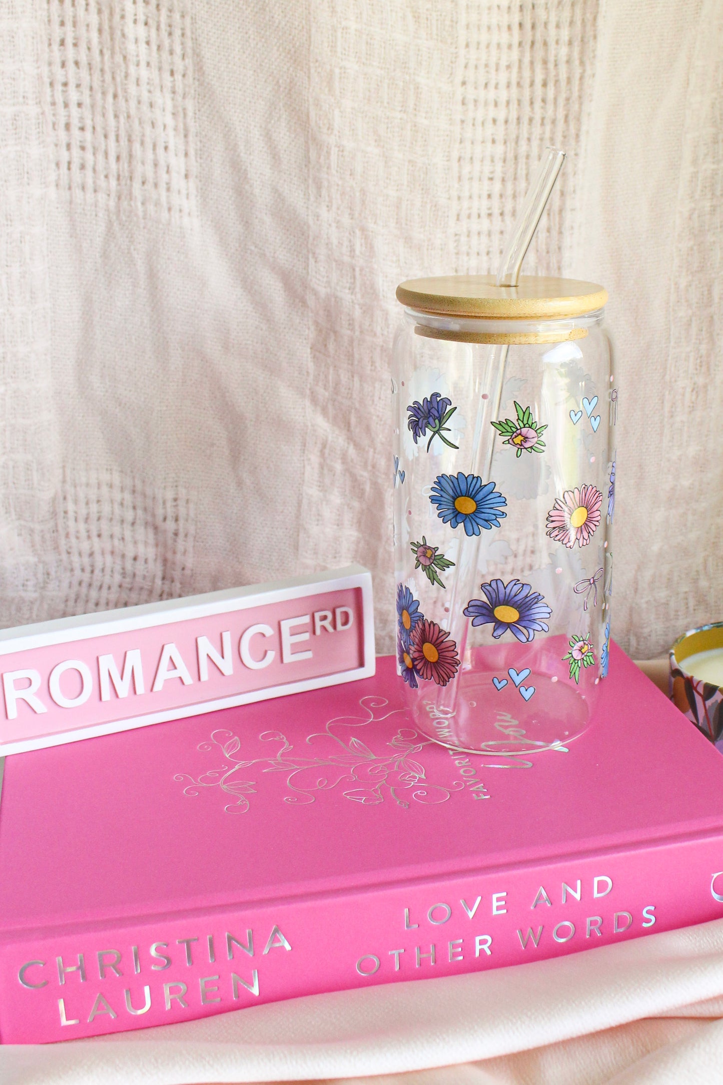 Whimsical Daisy Glass Cup