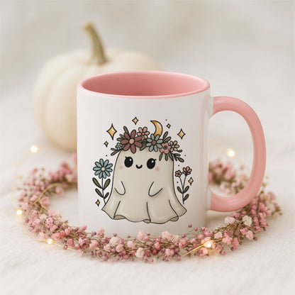 Whimsical Floral Ghost Mug