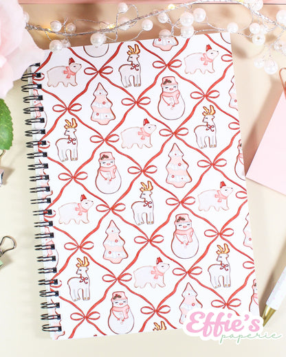 Whimsical Christmas Cookie Spiral Notebook