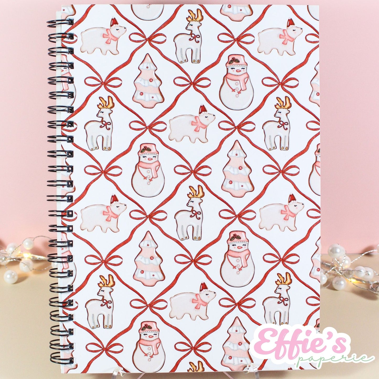 Whimsical Christmas Cookie Spiral Notebook