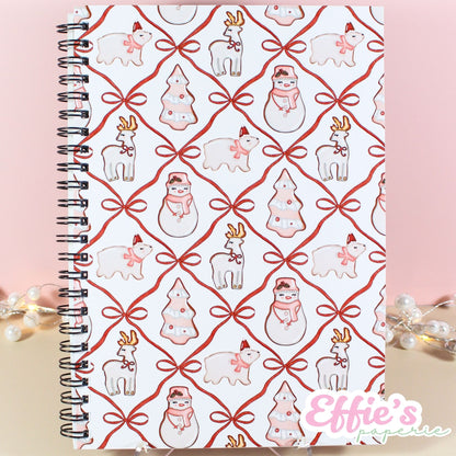 Whimsical Christmas Cookie Spiral Notebook