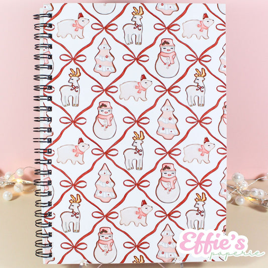 Whimsical Christmas Cookie Spiral Notebook