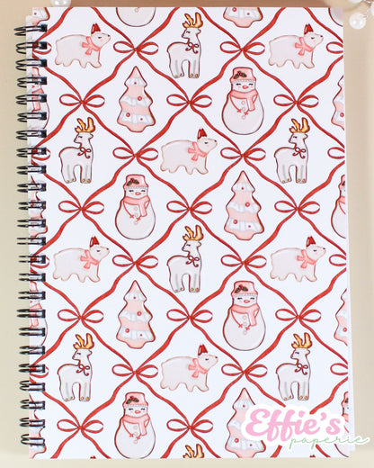 Whimsical Christmas Cookie Spiral Notebook