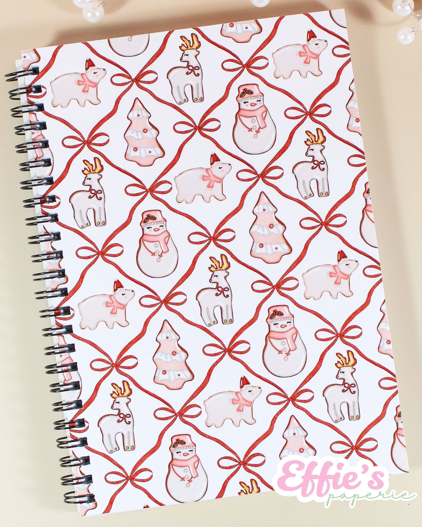 Whimsical Christmas Cookie Spiral Notebook