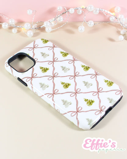 Watercolor Christmas Tree & Ribbon IPhone Case