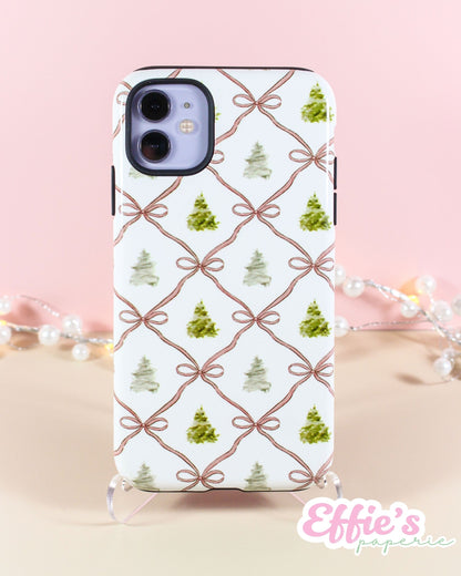 Watercolor Christmas Tree & Ribbon IPhone Case