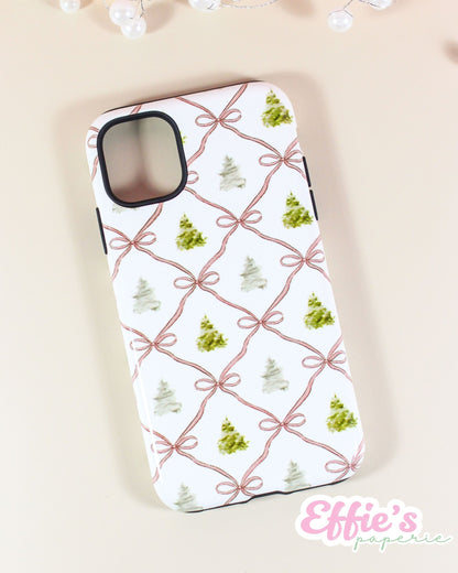 Watercolor Christmas Tree & Ribbon IPhone Case
