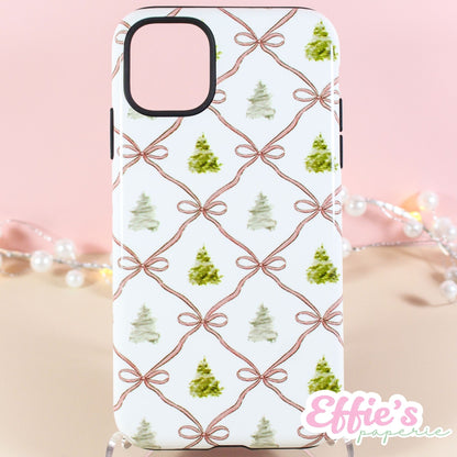 Watercolor Christmas Tree & Ribbon IPhone Case