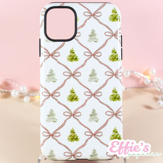 Watercolor Christmas Tree & Ribbon IPhone Case