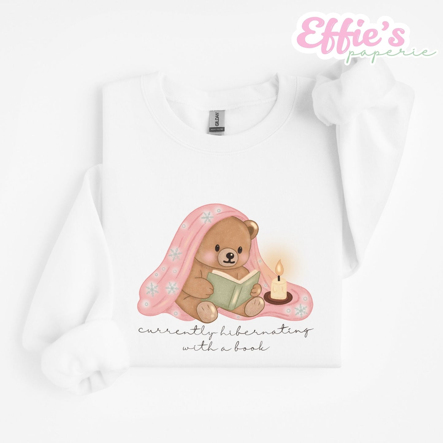 Cozy Bear Currently Hibernating with a Book Crewneck Sweatshirt