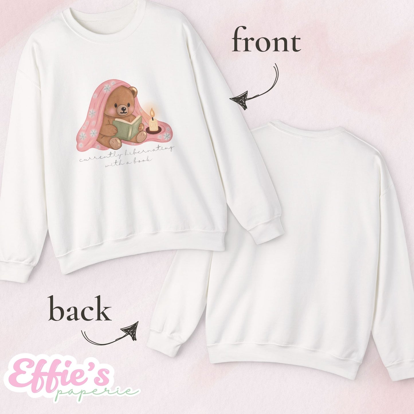 Cozy Bear Currently Hibernating with a Book Crewneck Sweatshirt