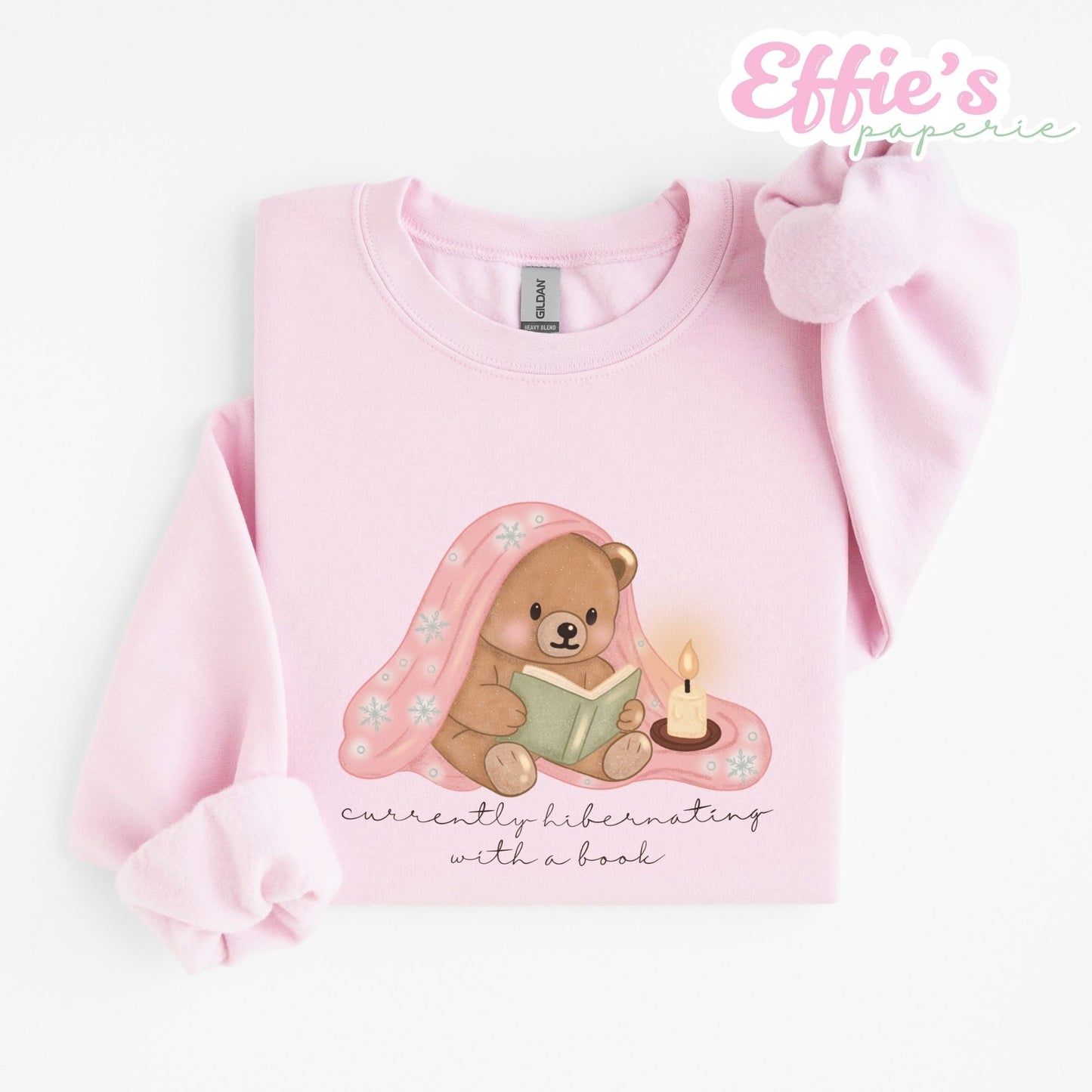 Cozy Bear Currently Hibernating with a Book Crewneck Sweatshirt