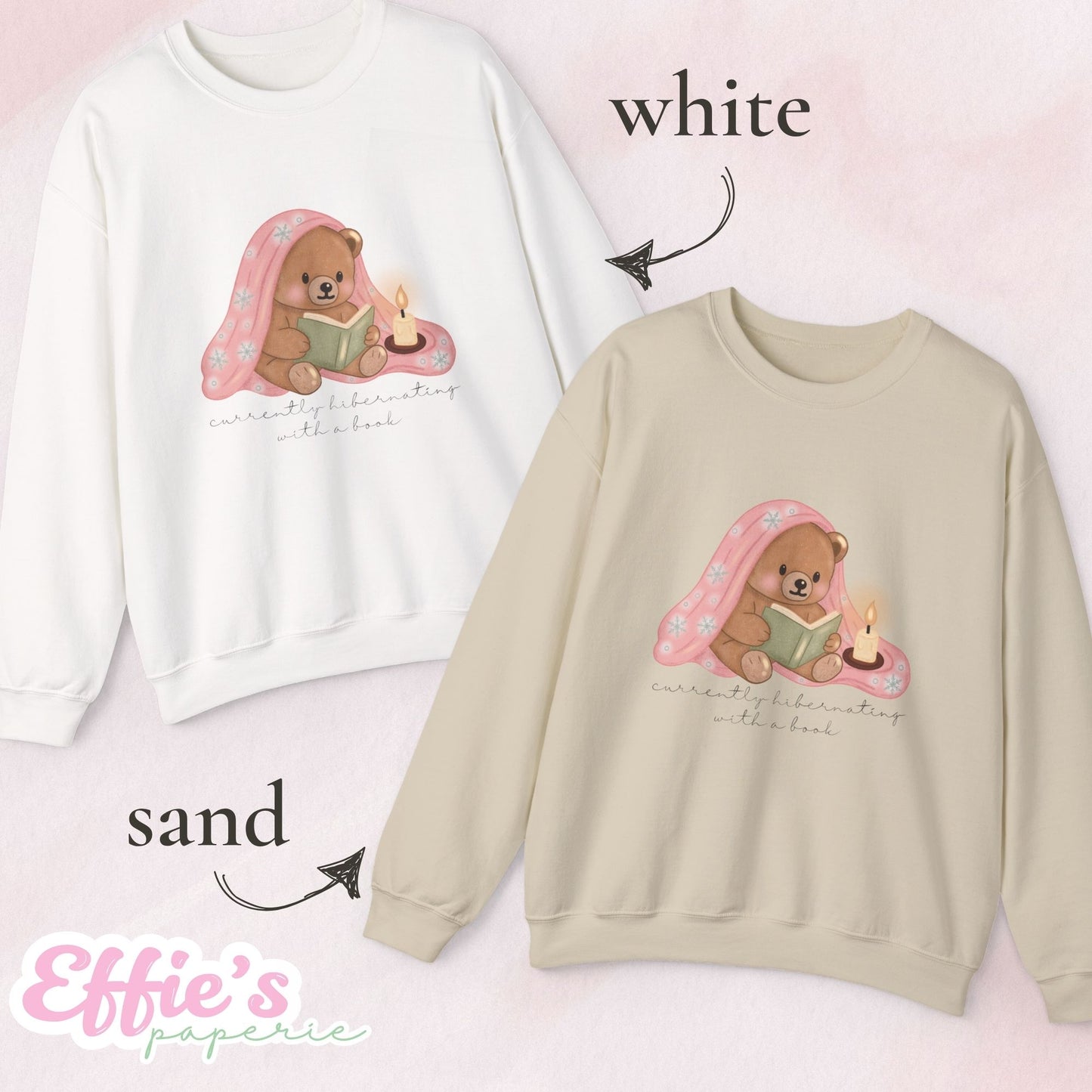 Cozy Bear Currently Hibernating with a Book Crewneck Sweatshirt