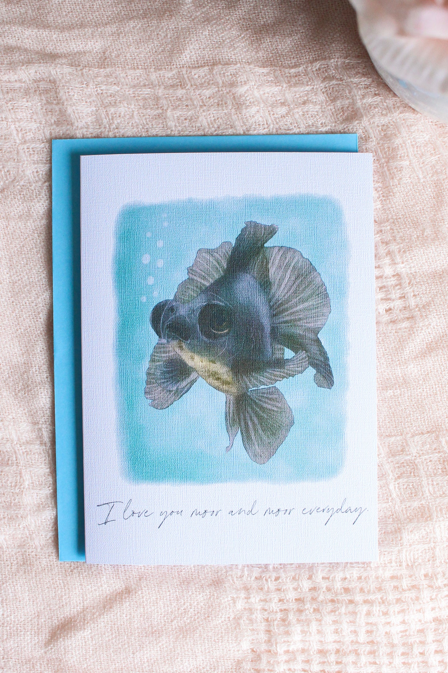 Black Moor Goldfish Love Card