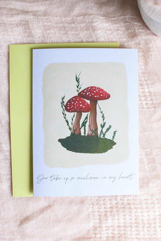 Mushroom Love Card - Yellow