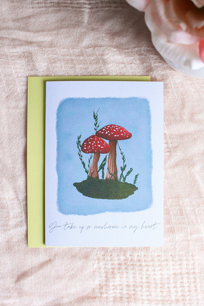 Mushroom Love Card - Blue