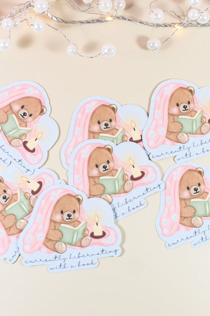 Currently Hibernating with a Book Sticker