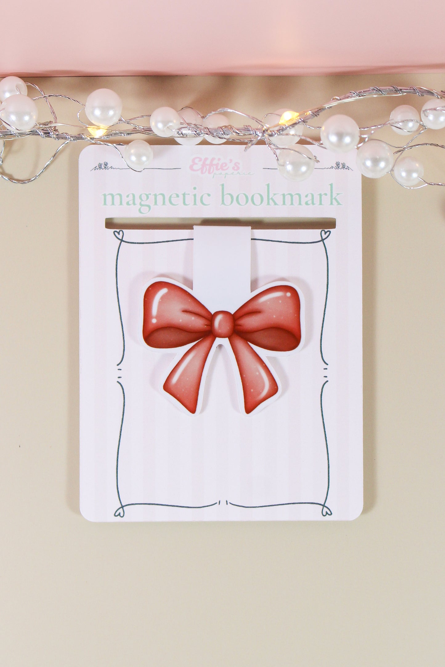 Red Bow Magnetic Bookmark
