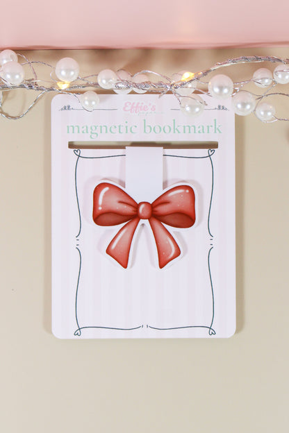Red Bow Magnetic Bookmark