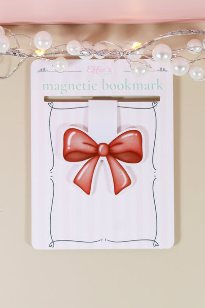 Red Bow Magnetic Bookmark