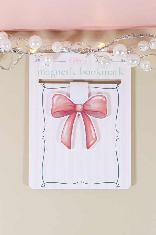 Pink Bow Magnetic Bookmark