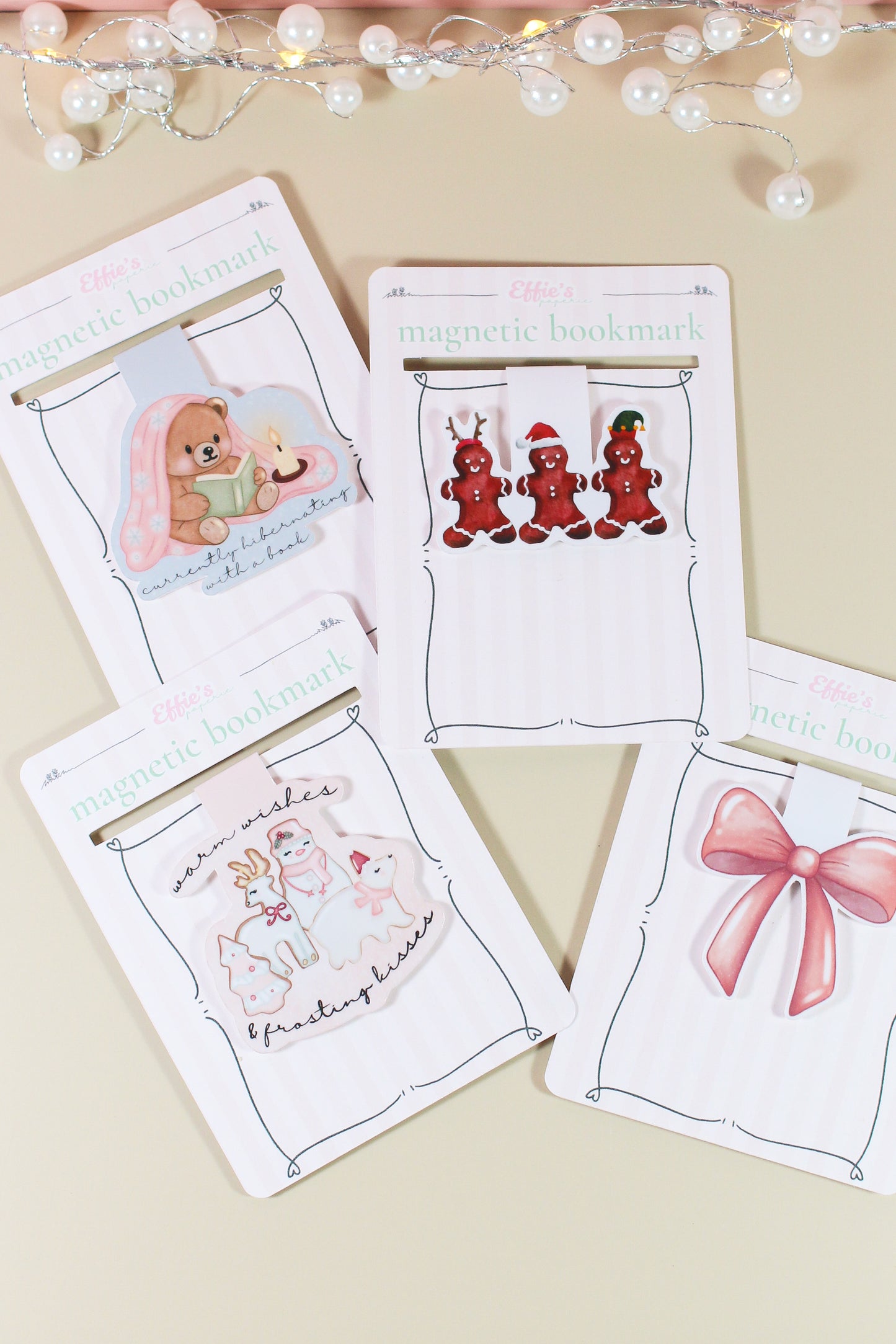 Pink Bow Magnetic Bookmark