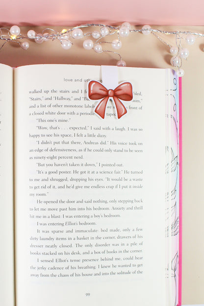 Red Bow Magnetic Bookmark