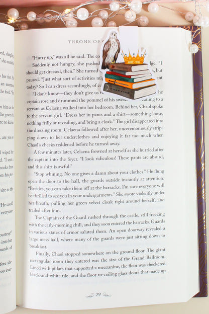 Fantasy Book Stack Magnetic Bookmark