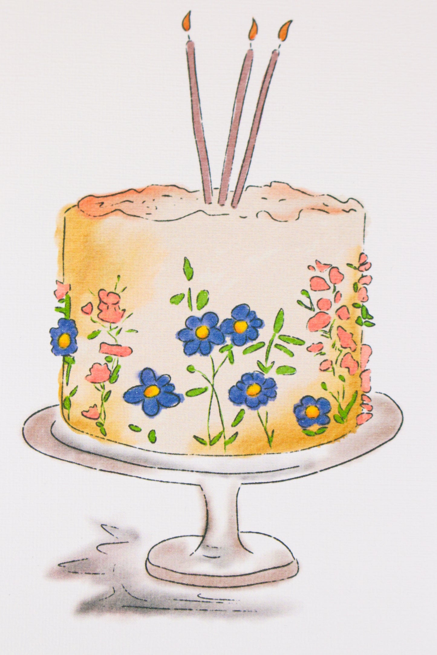 Floral Cake Birthday Card