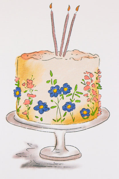 Floral Cake Birthday Card