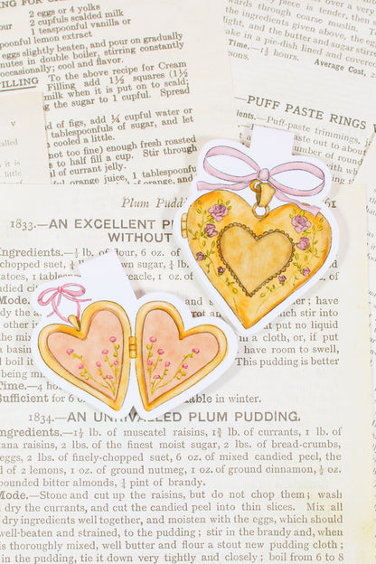 Open Heart Locket Magnetic Bookmark