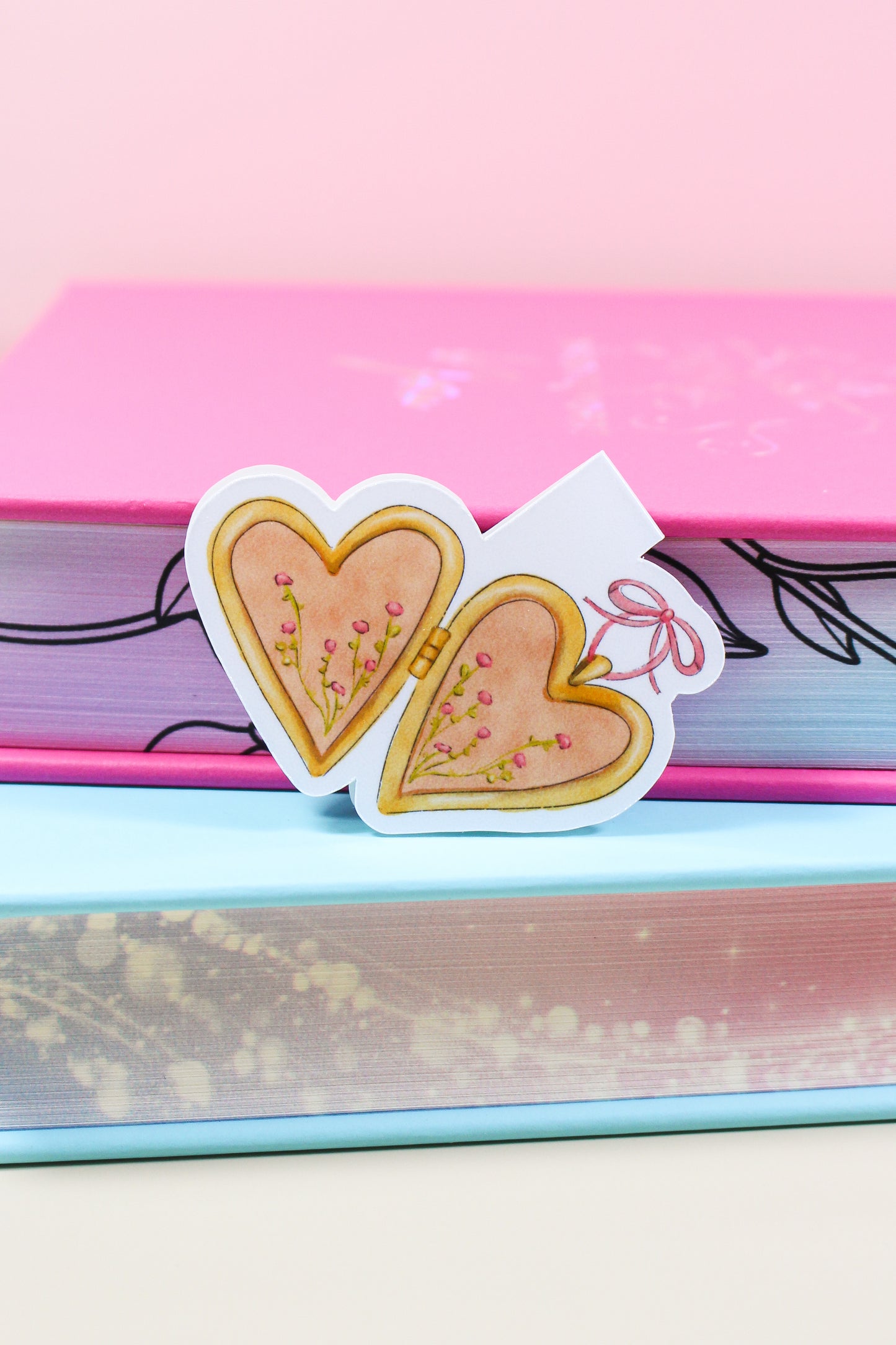 Open Heart Locket Magnetic Bookmark