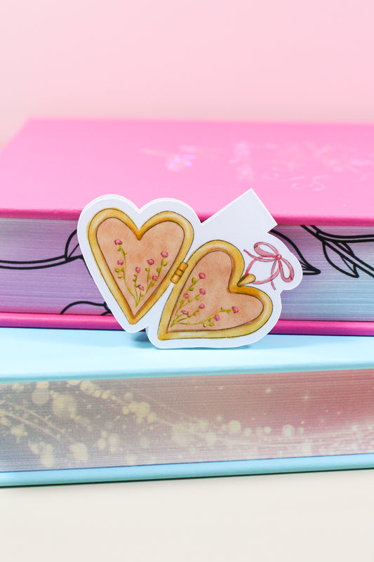 Open Heart Locket Magnetic Bookmark
