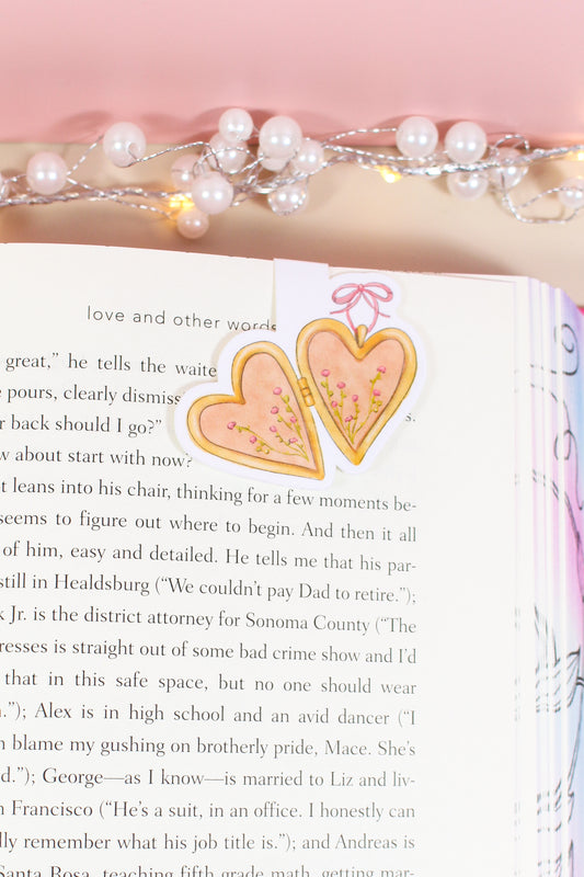 Open Heart Locket Magnetic Bookmark