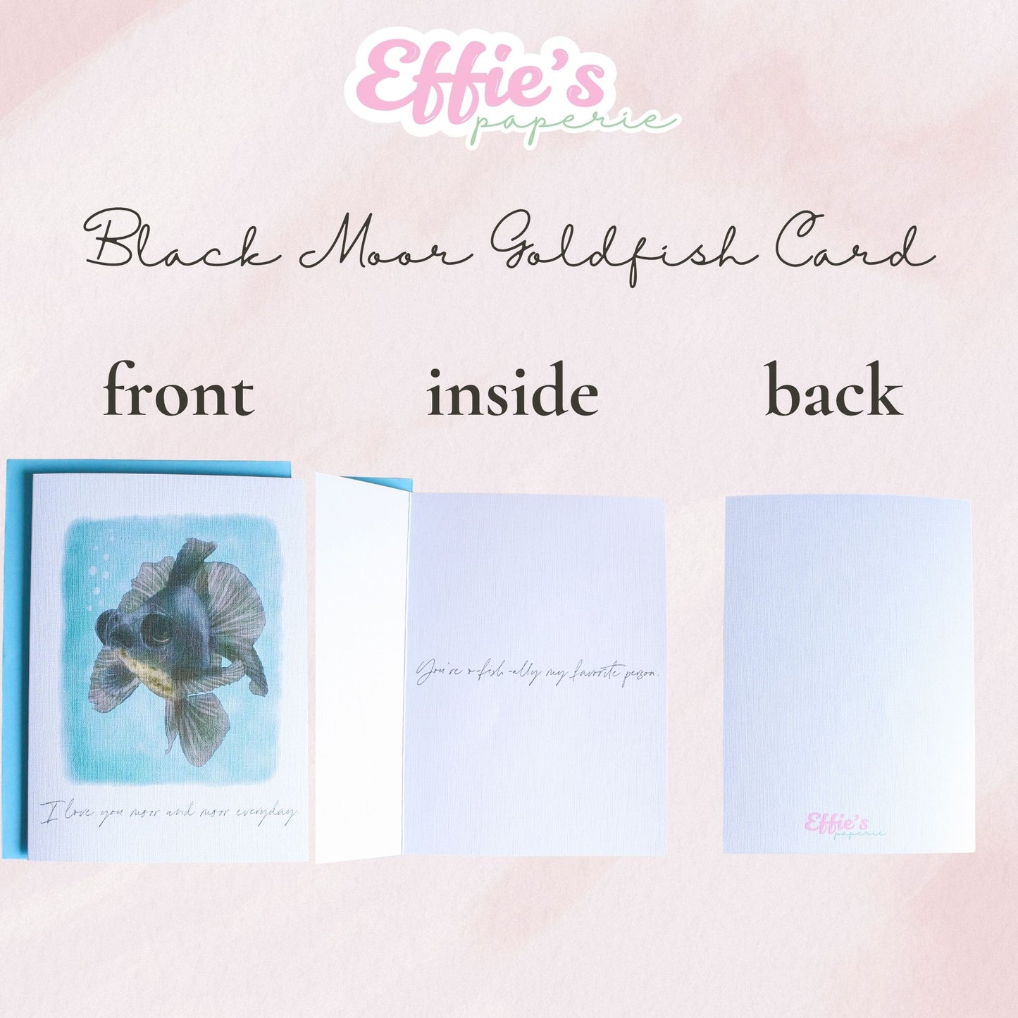 Black Moor Goldfish Love Card