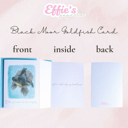 Black Moor Goldfish Love Card