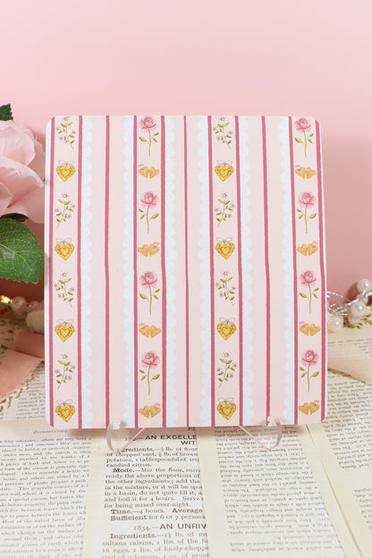 Coquette Stripe Roses & Lockets Kindle Case Insert