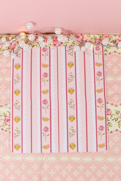 Coquette Stripe Roses & Lockets Kindle Case Insert