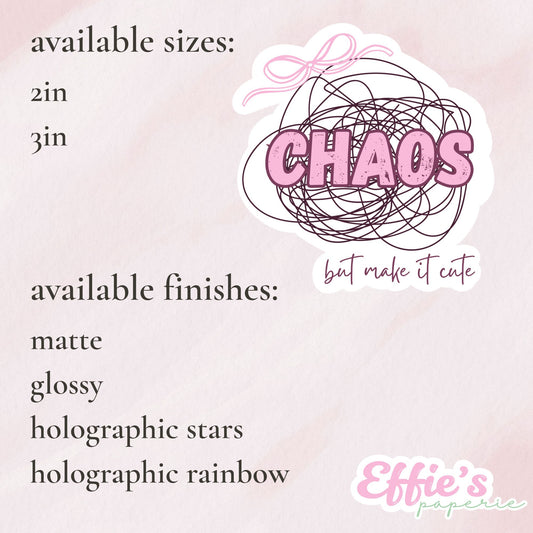 Chaos But Make It Cute Sticker