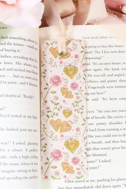 Floral Heart Locket Bookmark