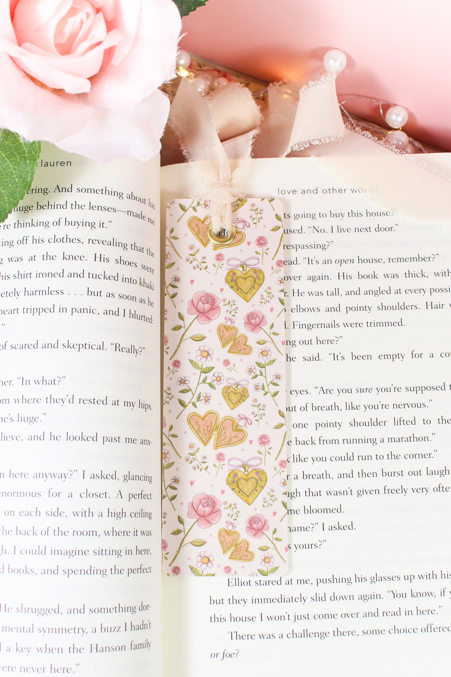 Floral Heart Locket Bookmark