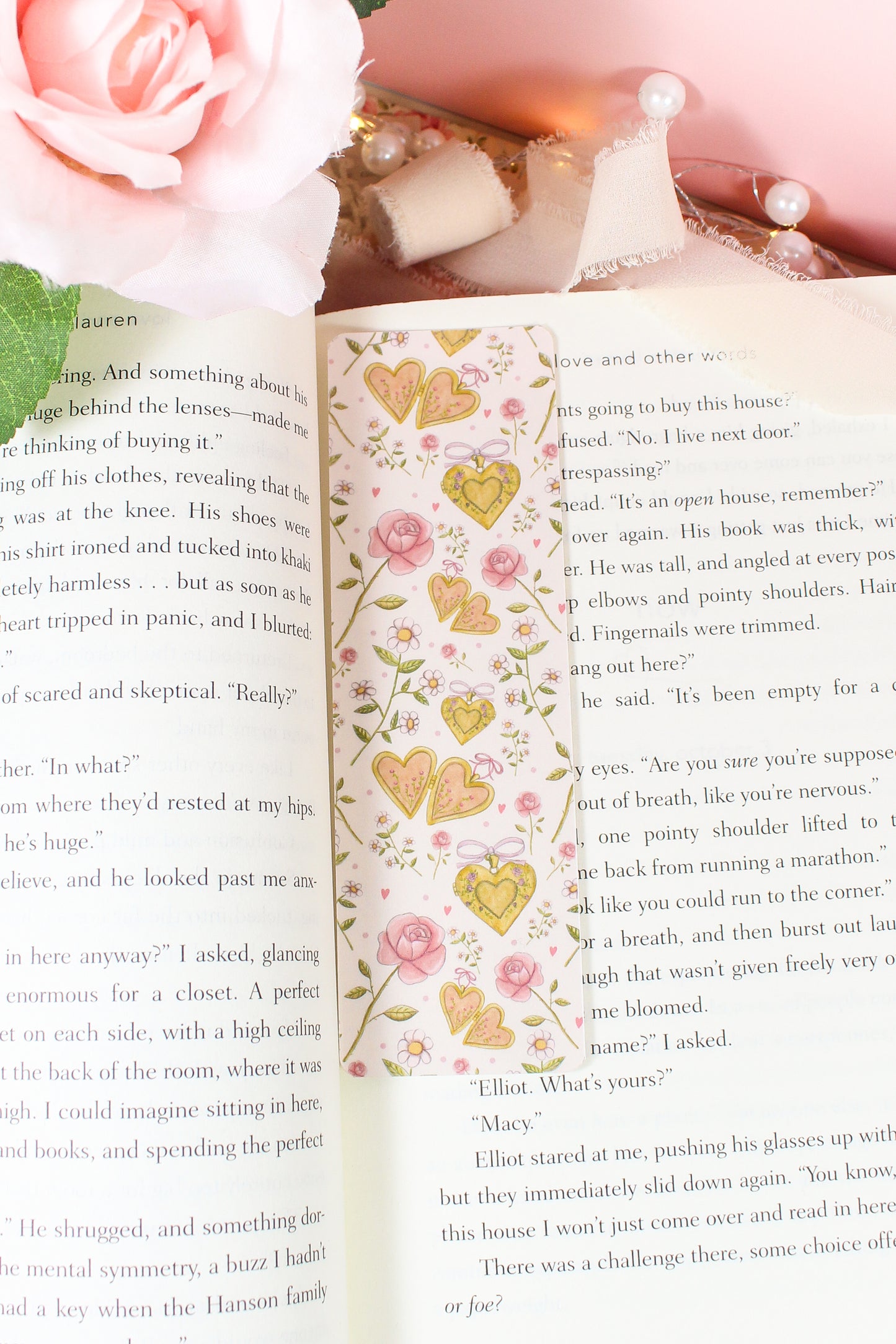 Floral Heart Locket Bookmark