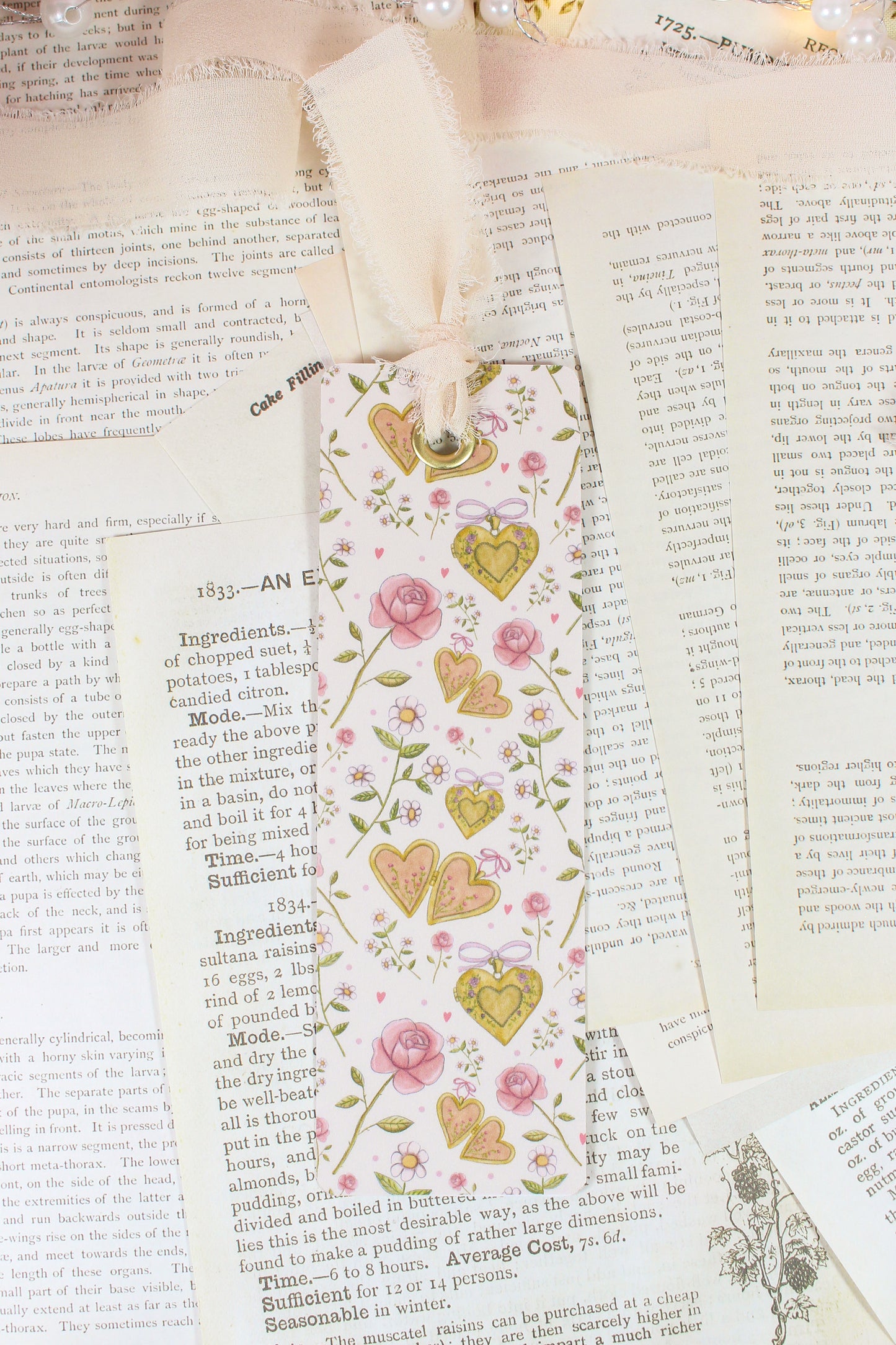 Floral Heart Locket Bookmark