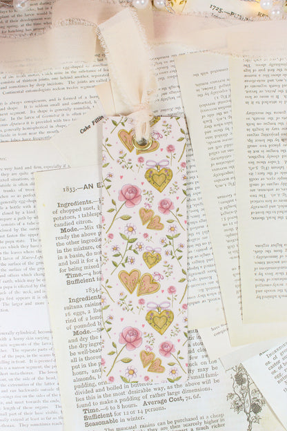 Floral Heart Locket Bookmark